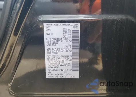 2015 Nissan Pathfinder S from USA, damaged, VIN 5N1AR2MM2FC639017
